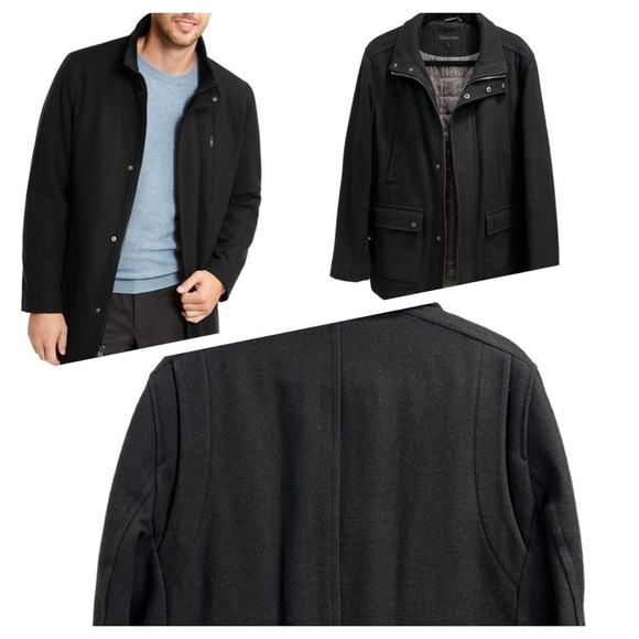 CALVIN KLEIN
Men's Wool Blend Car Coat size S Black - Picture 1 of 15